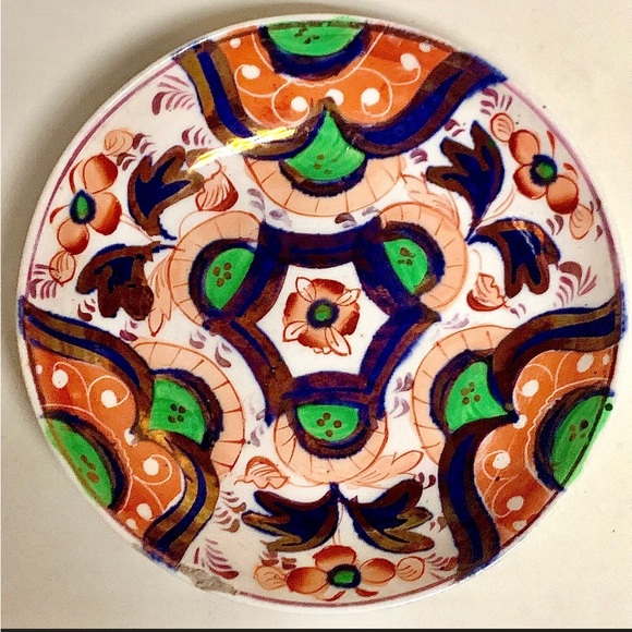 1800s Gaudy Welsh Hexagon Pattern 113 Pink Lustre Plate - Picture 4 of 10